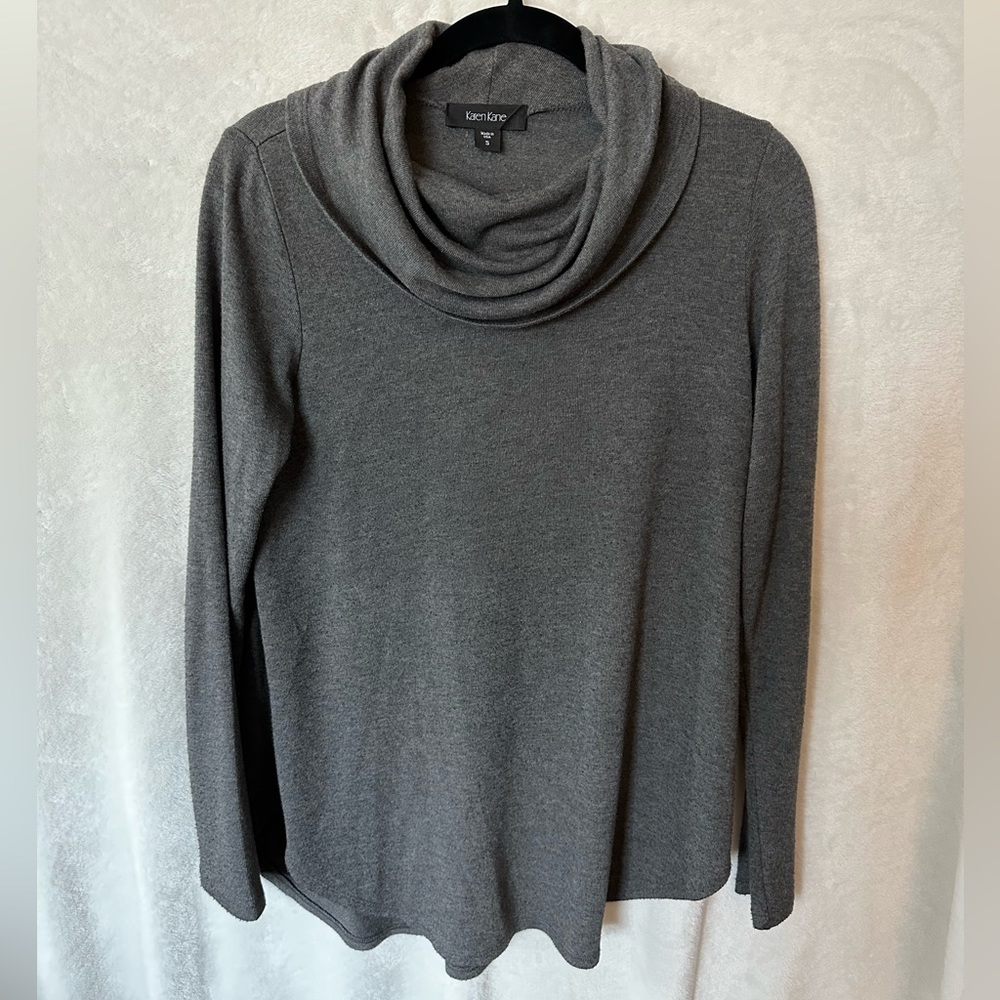 Gray Karen Kane Sweater with Cowl Neckline. Size Small.